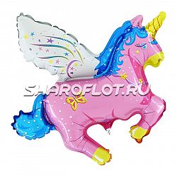 Шар Единорог розовый 70м