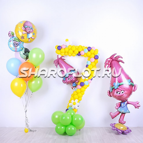 Композиция из шаров Розочка поздравляет