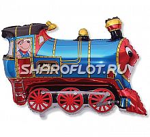 Шар Паровозик Синий 75см