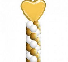 Колонна из шаров с сердцем 2м