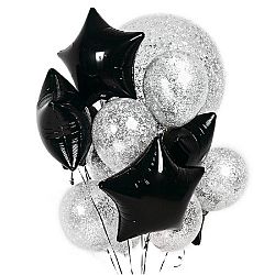 Букет черно-серебряных шаров