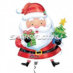 Шар Санта с елочкой 60см