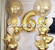 Фонтан из шаров с цифрой 6