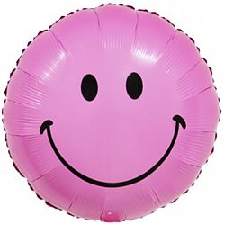 Шар Круг Смайл Сиреневый 45см