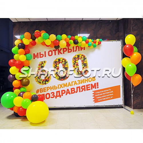 Оформление баннера 3х2 шарами