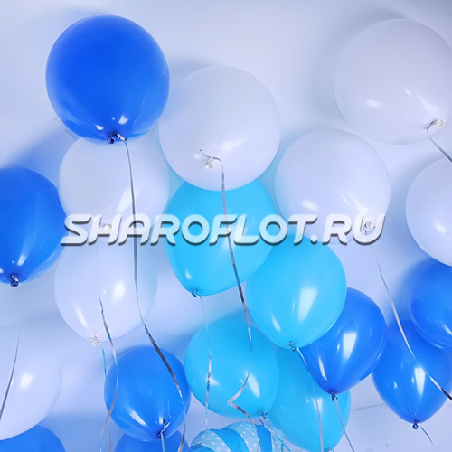 Шары Белые Синие Бирюзовые 30см
