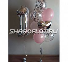 Фонтан из шаров на годик девочке