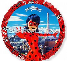 Шар круг Леди Баг 40см