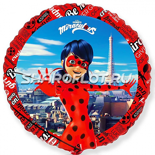 Шар круг Леди Баг 40см