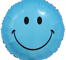 Шар Круг Смайл Голубой 45см