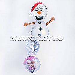 Фонтан со снеговиком