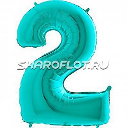 Шар Цифра 2 Тиффани 85см