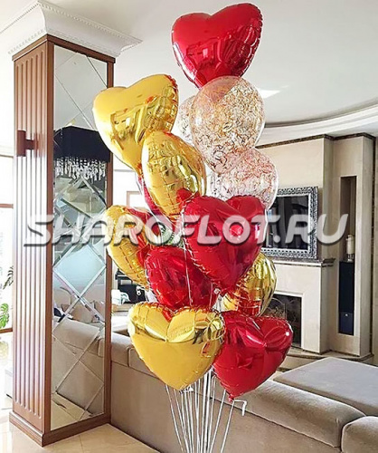 Букет из шаров ко дню Святого Валентина