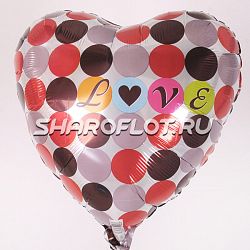 Сердце LOVE с рисунком 40см