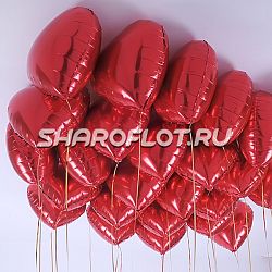 Шарики Сердце фольга на потолок 40см