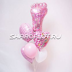 Сет розовых шаров на выписку девочки