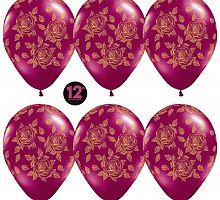 Шары Элегантные Розы Бургундия 30см