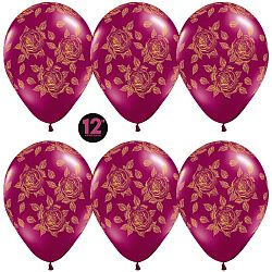 Шары Элегантные Розы Бургундия 30см