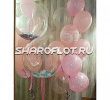 Шарики с перьями на выписку