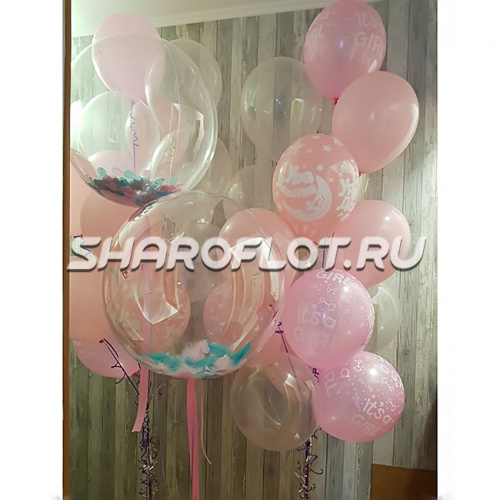 Шарики с перьями на выписку Шарики с перьями на выписку