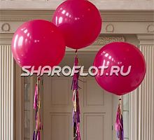 Большой шар с тассел гирляндой Фуксия