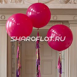 Большой шар с тассел гирляндой Фуксия