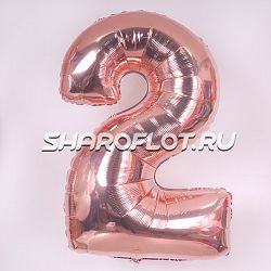 Шар Цифра 2 Розовое золото 85см