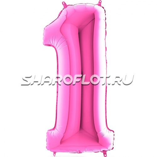 Шар Цифра 1 Розовая 85см Шар Цифра 1 Розовая 85см