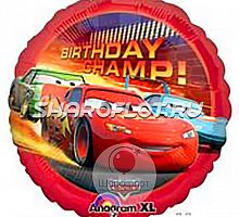 Шар Круг  Тачки Birthday Champ 40см