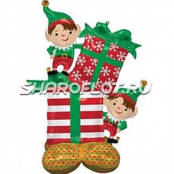 Ходячий шар Эльфы с подарком 145см