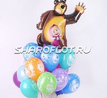 Букет шаров Маша и Медведь Поздравляют!