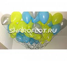 Шарики желтые, голубые, серебряные 30см