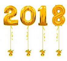 Золотые шары цифры 2018