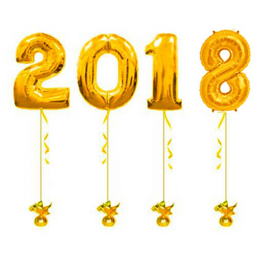 Золотые шары цифры 2018