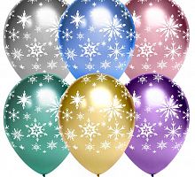Шары Хром Снежинки 30см
