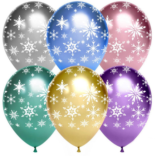 Шары Хром Снежинки 30см