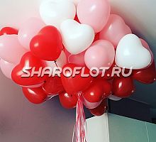 Шарики красные, розовые, белые 30см