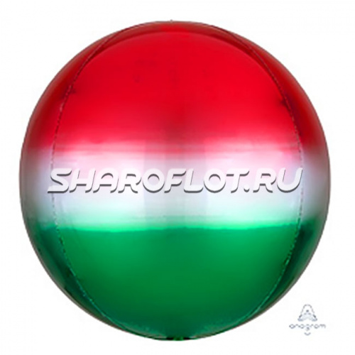 Шарик Сфера Омбре Красно-Зеленая