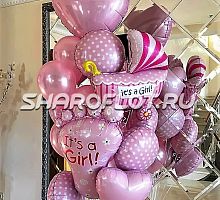 Букет шаров на выписку девочки из роддома
