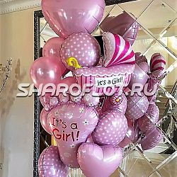 Букет шаров на выписку девочки из роддома