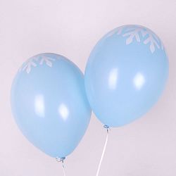 Голубые Латексные шары со снежинкой 30см