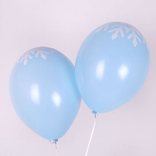 Голубые Латексные шары со снежинкой 30см