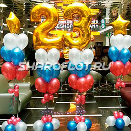 Композиция Триколор на 23 февраля в офис