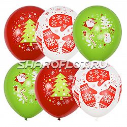 Шарики Счастливого Нового года, 30см
