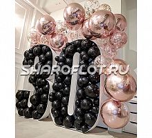 Цифра 30 в стиле аэромозайка