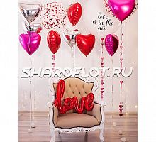 Оформление шарами ко дню всех влюбленных