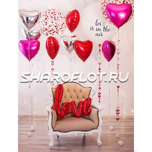 Оформление шарами ко дню всех влюбленных