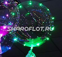 Шар прозрачный с подсветкой Космос Зеленый 50см