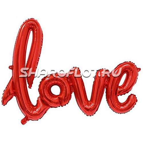 Шар Надпись love красная 80см