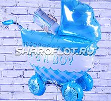 Шар Коляска с мальчиком 3Д 90см